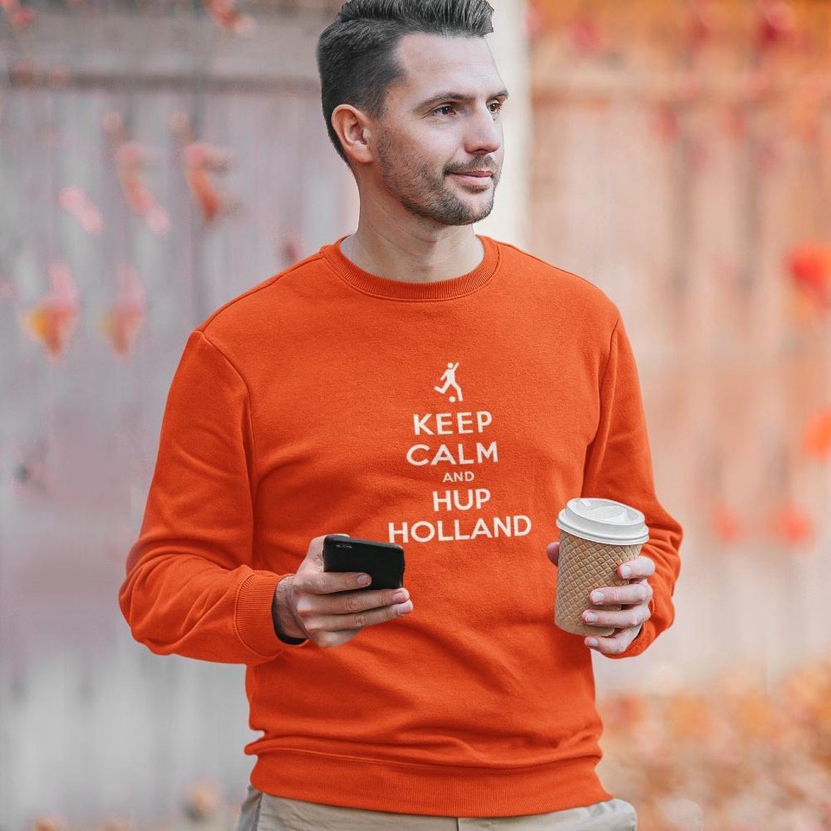 Oranje EK WK Koningsdag Trui Keep Calm & Hup Holland (MAAT XS - UNISEKS FIT) | Oranje kleding / sweaters | WK Feestkleding